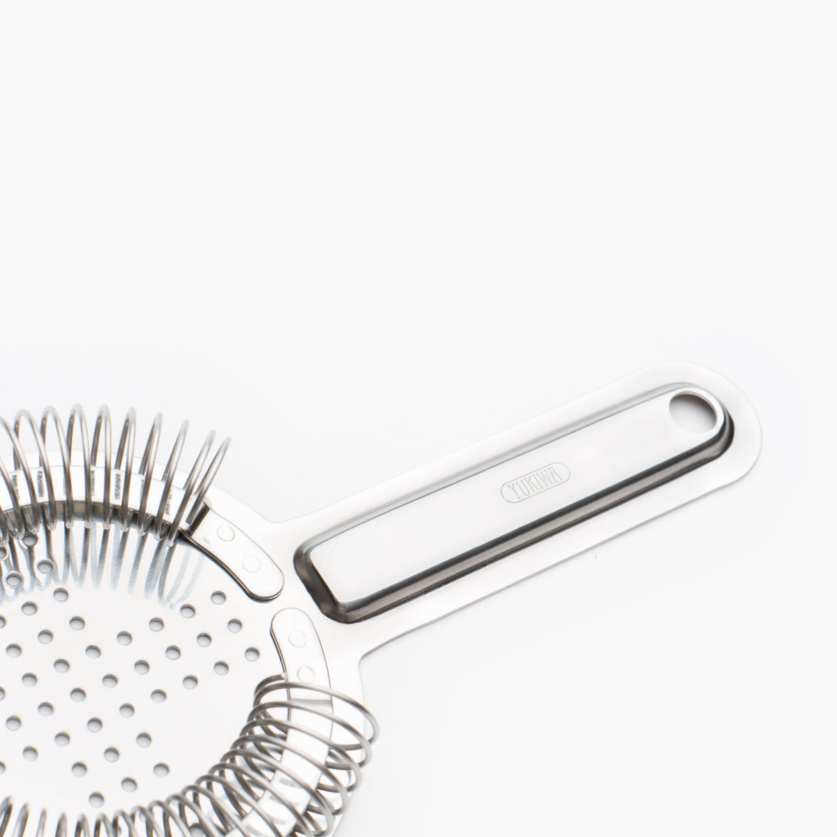 Yukiwa Baron Hawthorne strainer in silver closeup