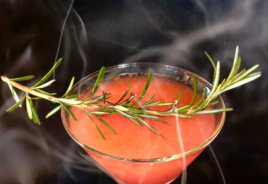 Up in Rosemary Cocktail with smoked rosemary