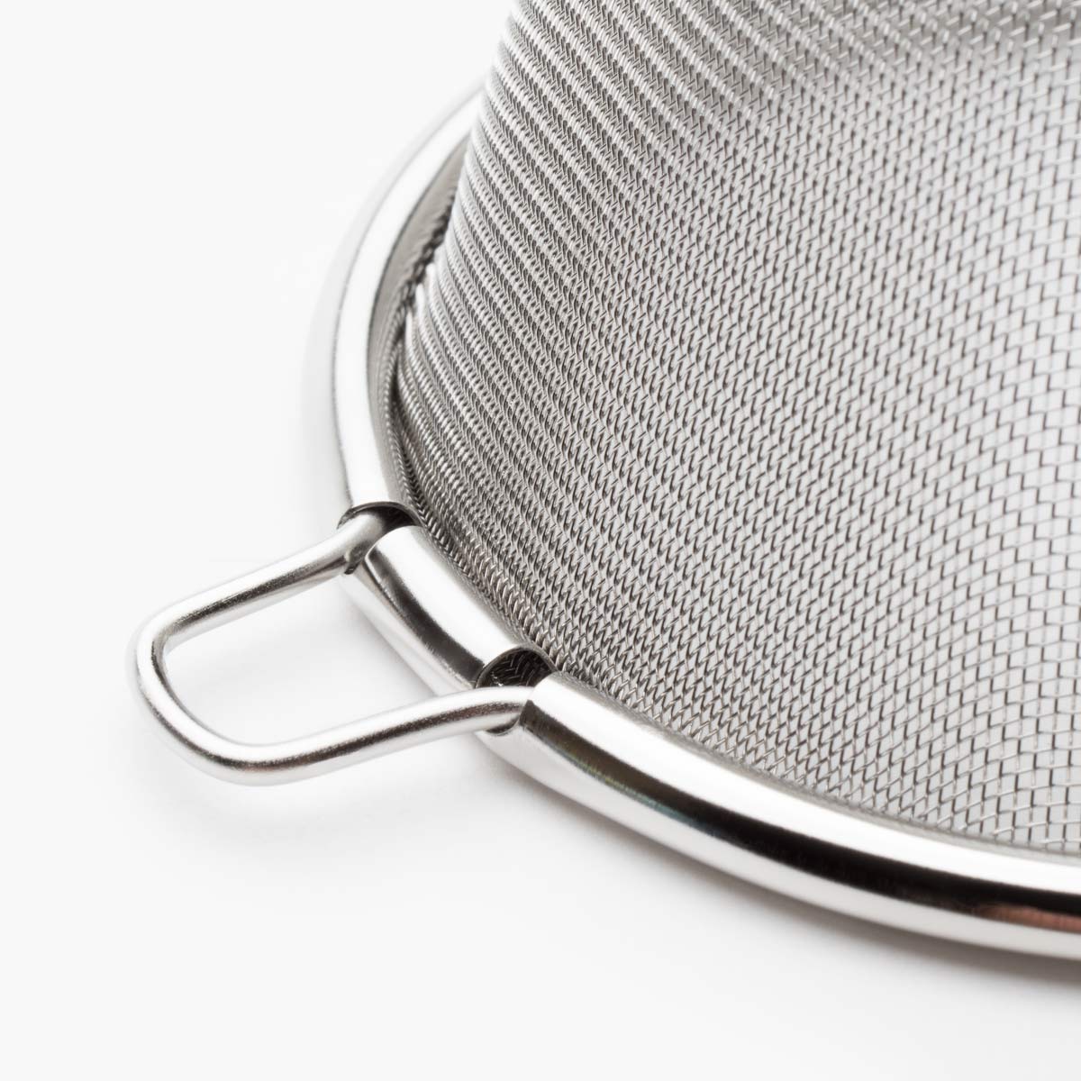 Tatiana East fine mesh strainer in silver closeup